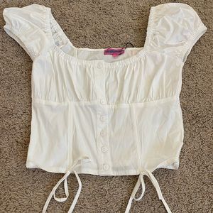 White coquette top